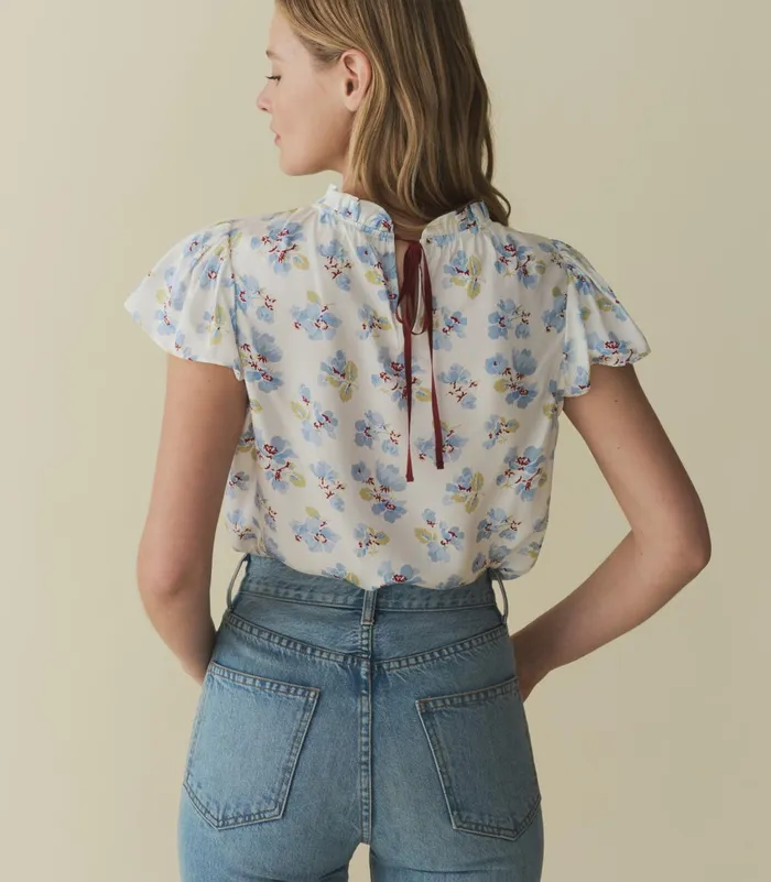 Tops Women DEN Yvie Top Bleu Frolicking Floral Tops Women DEN Yvie Top Bleu Frolicking Floral