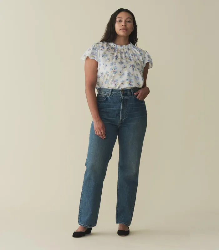 Tops Women DEN Yvie Top Bleu Frolicking Floral Tops Women DEN Yvie Top Bleu Frolicking Floral