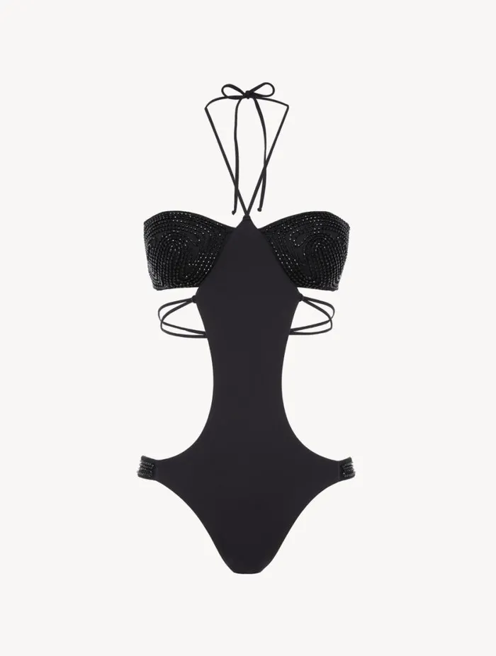 Trikini In Black With Beading Swim La Perla Bikinis