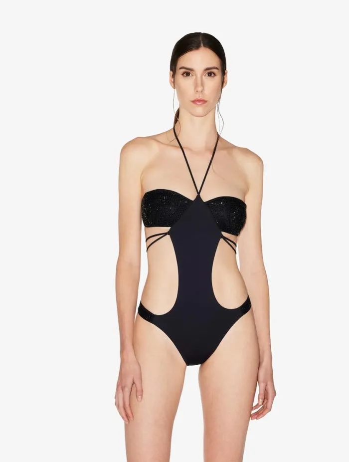 Trikini In Black With Beading Swim La Perla Bikinis