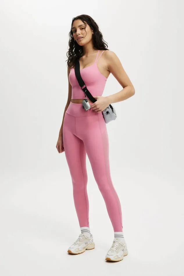 Ultra Luxe Mesh Panel 78 Tight Radiant Raspberry Mesh Women Cotton On Pants