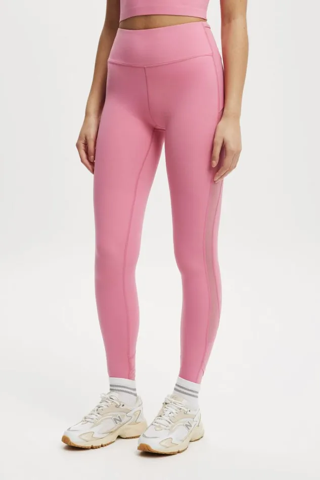 Ultra Luxe Mesh Panel 78 Tight Radiant Raspberry Mesh Women Cotton On Pants
