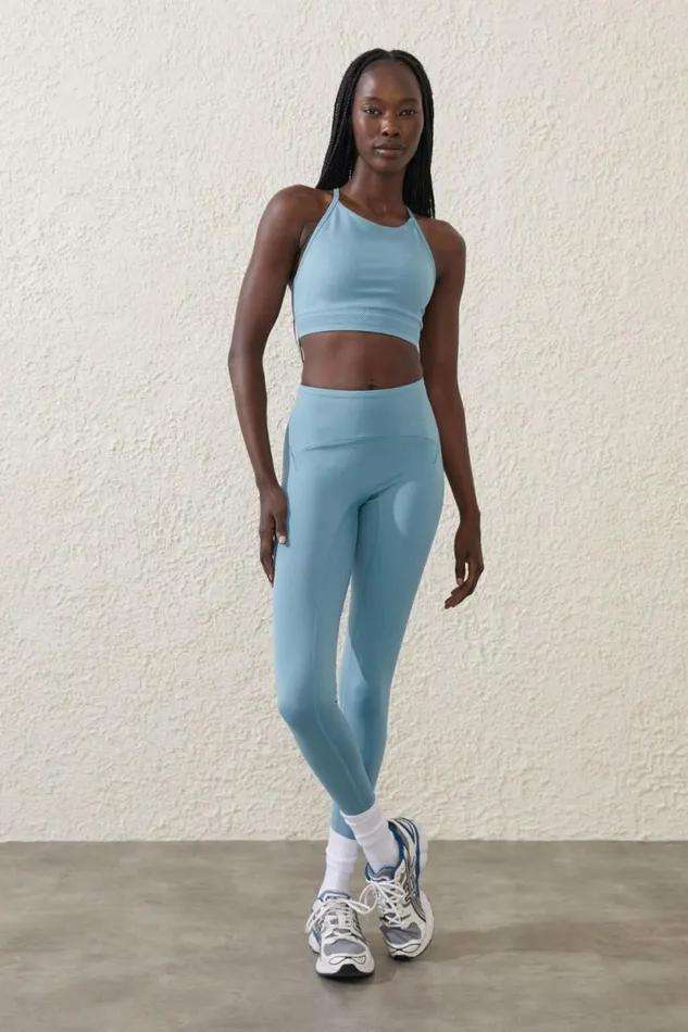 Ultra Soft Elastic Hem Crop Stone Blue Women Cotton On Tops