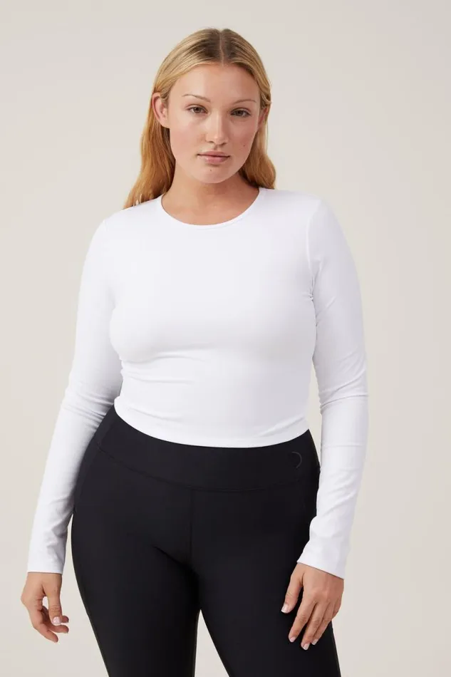 Ultra Soft Fitted Long Sleeve Top White Women Cotton On Tops