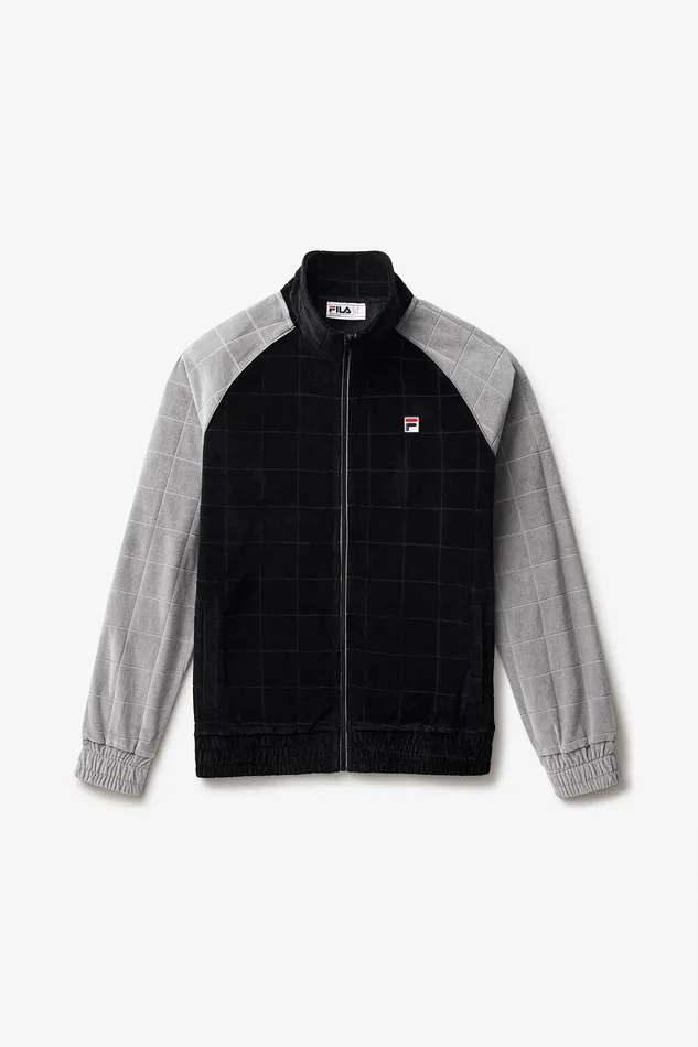 Velour Sets Men Fila Ivy League Debossed Check Velour Jacket 002 Black Monument Velour Sets Men Fila Ivy League Debossed Check Velour Jacket 002 Black Monument