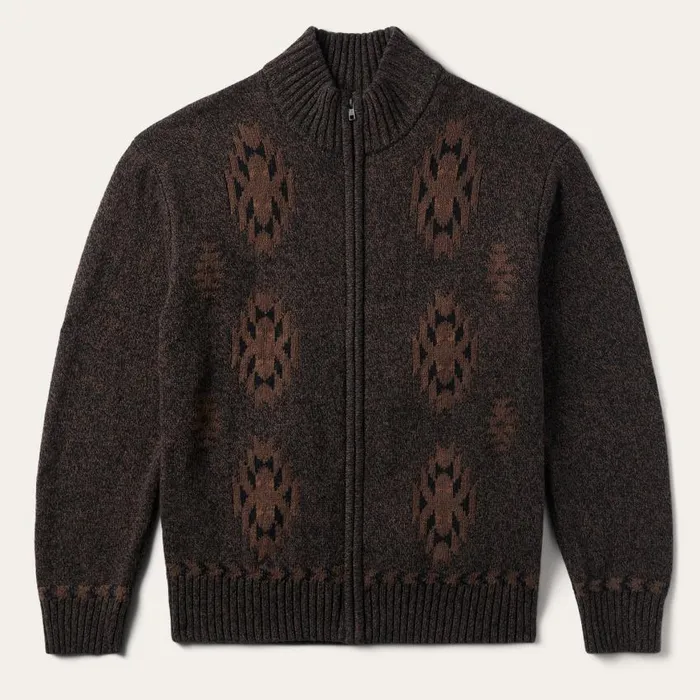 Vertical Aztec Cardigan Brown Men Stetson Sweaters and Hoodies