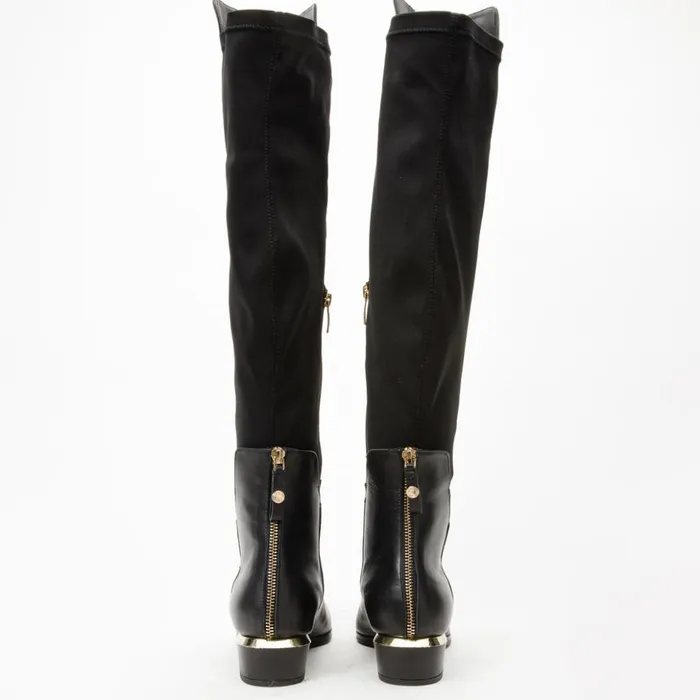 Vinci Leather Boots and Booties The Fairoks Black Leather Pointy Toe Knee High Boot 8211 Women