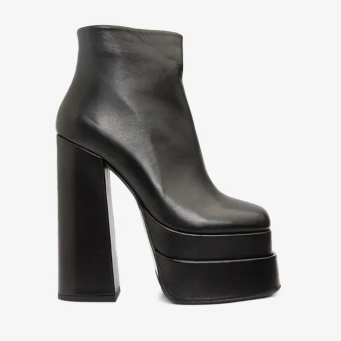 Vinci Leather Boots and Booties The Latino Black Leather High Heel Boot 8211 Women