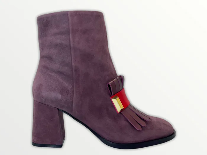 Vinci Leather Boots and Booties The Luksor Rose Suede Leather Block Heel Boot 8211 Women