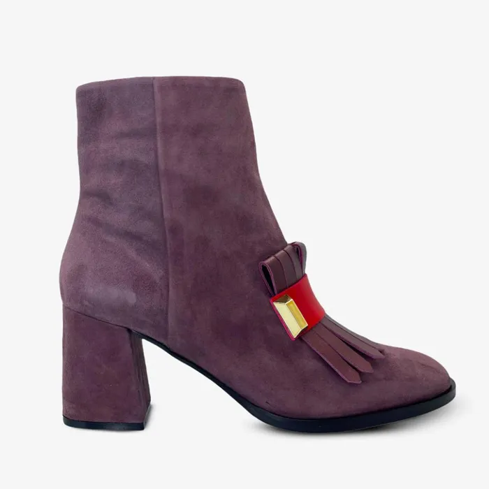 Vinci Leather Boots and Booties The Luksor Rose Suede Leather Block Heel Boot 8211 Women