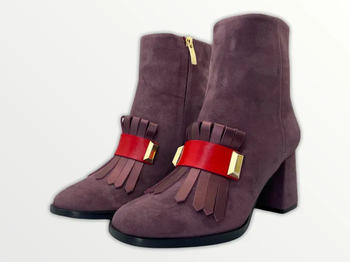 Vinci Leather Boots and Booties The Luksor Rose Suede Leather Block Heel Boot 8211 Women