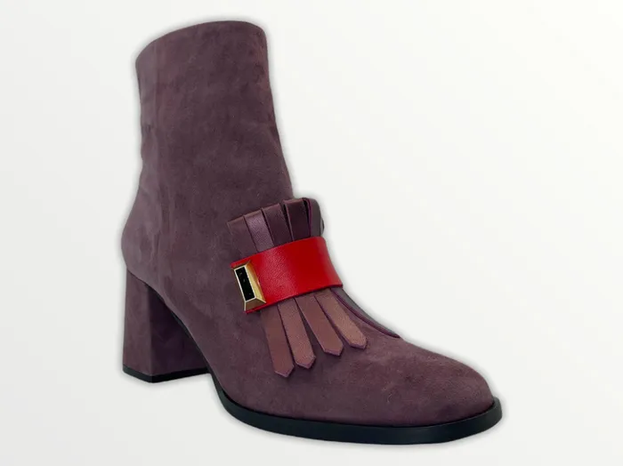 Vinci Leather Boots and Booties The Luksor Rose Suede Leather Block Heel Boot 8211 Women