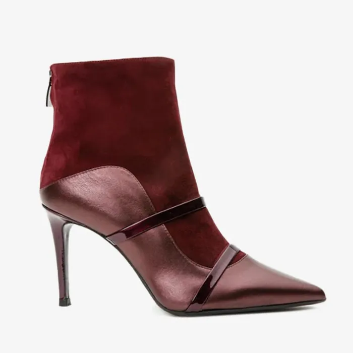 Vinci Leather Boots and Booties The Manila Burgundy Leather Ankle Boot 8211 Women