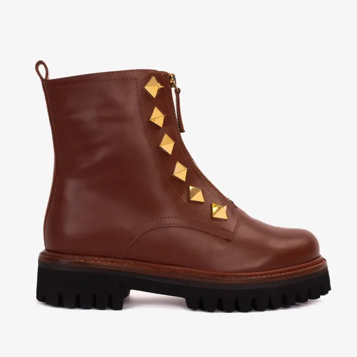Vinci Leather Boots and Booties The Ottawa Brown Leather Ankle Boot 8211 Women