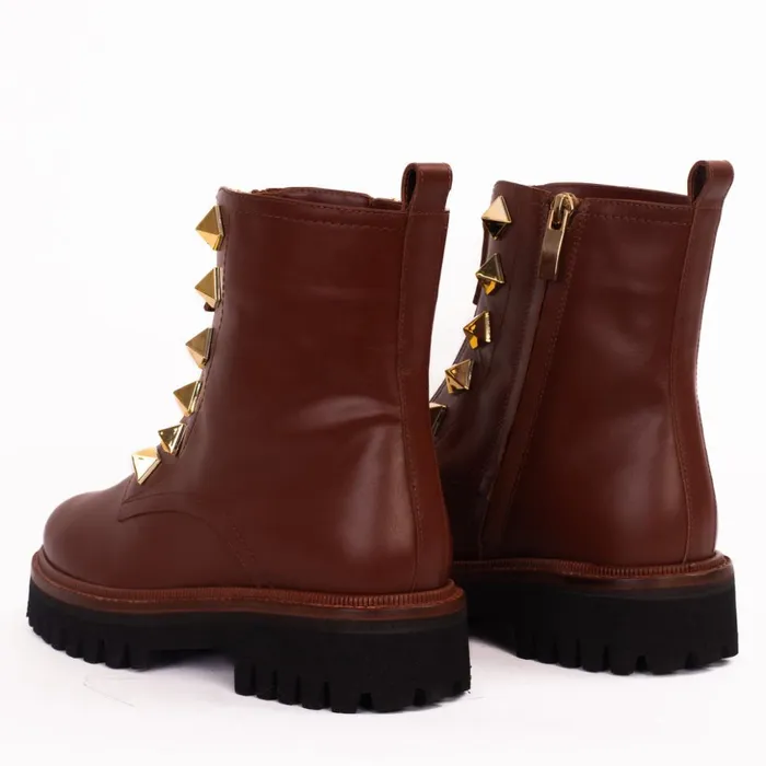 Vinci Leather Boots and Booties The Ottawa Brown Leather Ankle Boot 8211 Women