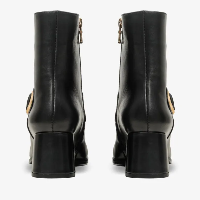 Vinci Leather Boots and Booties The Windsor Black Leather Block Heel Boot 8211 Women