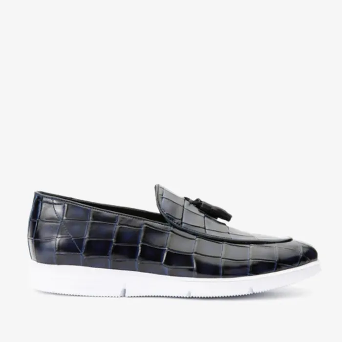 Vinci Leather Casual The Parga Navy Blue Leather Tassel Casual Loafer Shoe 8211 Men Vinci Leather Casual The Parga Navy Blue Leather Tassel Casual Loafer Shoe 8211 Men
