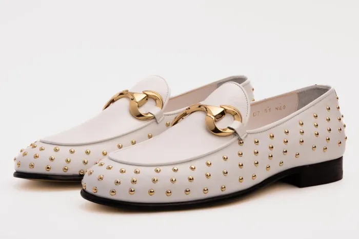 Vinci Leather Dress Shoes The Jupiter Shoe White Spike Leather Bit Dress Loafer Limited Edition Shoe 8211 Men