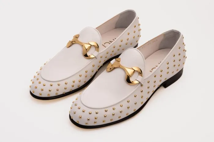 Vinci Leather Dress Shoes The Jupiter Shoe White Spike Leather Bit Dress Loafer Limited Edition Shoe 8211 Men