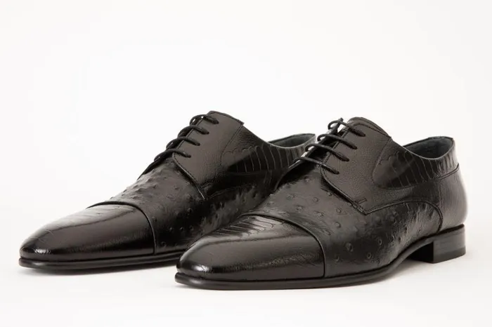 Vinci Leather Dress Shoes The Monterrey Black Cap Toe Derby Shoe 8211 Men
