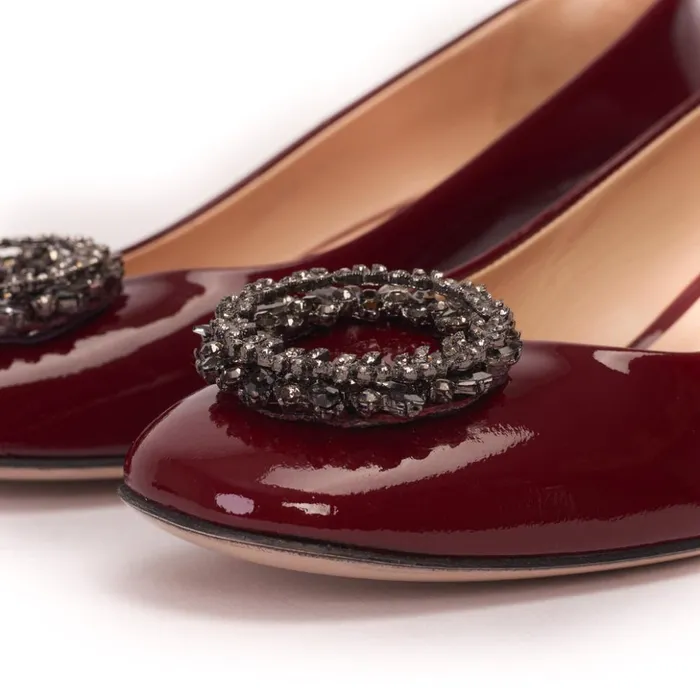 Vinci Leather Heels The Danish Burgundy Patent Leather Block Heel Pump Shoe 8211 Women
