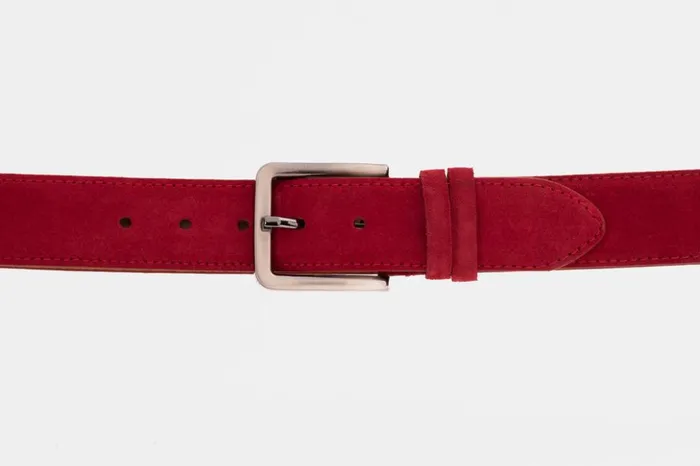 Vinci Leather Leather Belts The Bari Red Suede Leather Belt 8211 Men