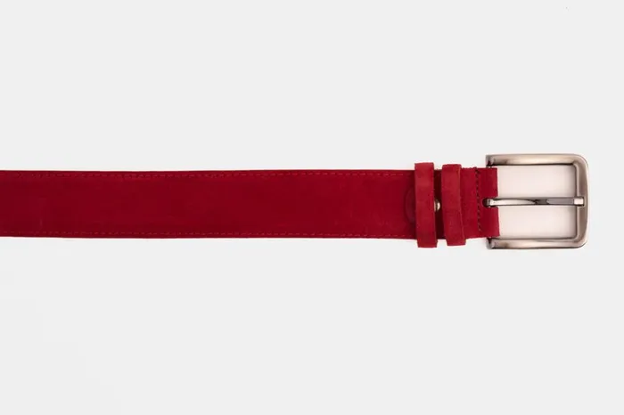 Vinci Leather Leather Belts The Bari Red Suede Leather Belt 8211 Men