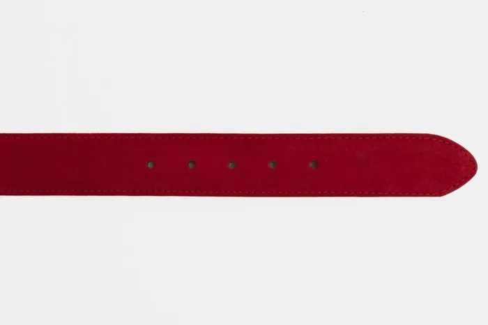 Vinci Leather Leather Belts The Bari Red Suede Leather Belt 8211 Men