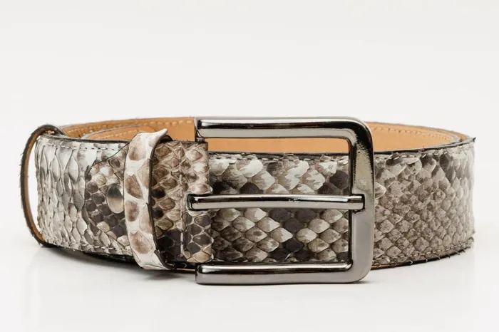 Vinci Leather Leather Belts The Boss Natural Python Sneak Leather Leather Belt 8211 Men