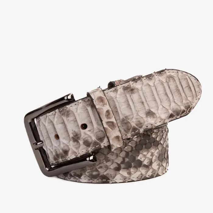 Vinci Leather Leather Belts The Boss Natural Python Sneak Leather Leather Belt 8211 Men