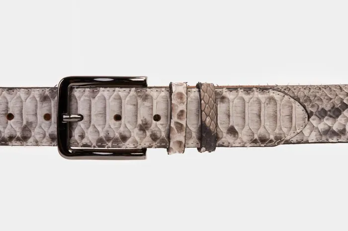 Vinci Leather Leather Belts The Boss Natural Python Sneak Leather Leather Belt 8211 Men