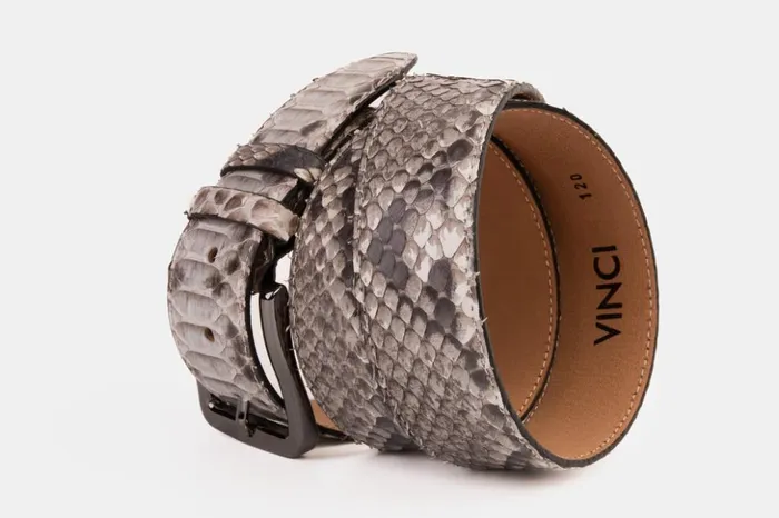 Vinci Leather Leather Belts The Boss Natural Python Sneak Leather Leather Belt 8211 Men