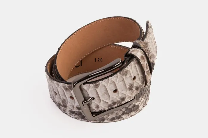 Vinci Leather Leather Belts The Boss Natural Python Sneak Leather Leather Belt 8211 Men