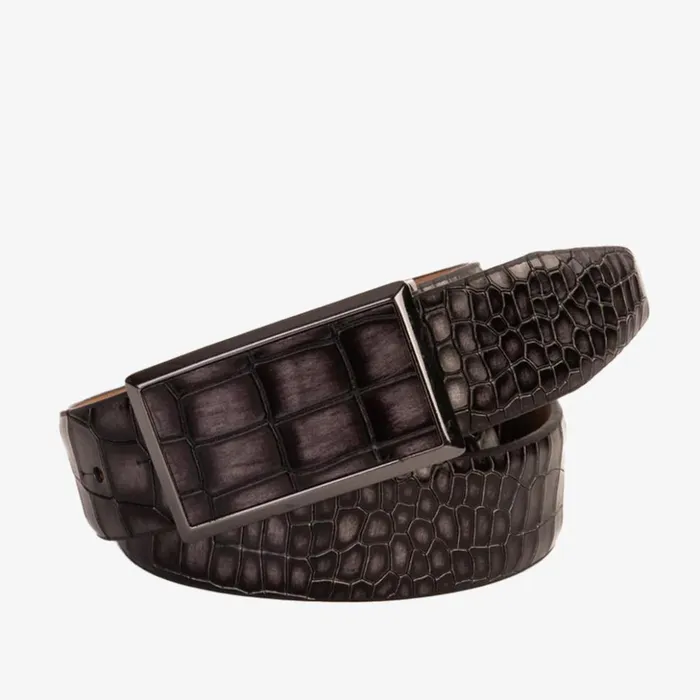 Vinci Leather Leather Belts The Mississippi Gray Leather Belt 8211 Men