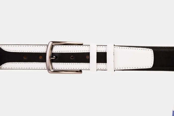 Vinci Leather Leather Belts The Neiva BlackWhite Leather Belt 8211 Men