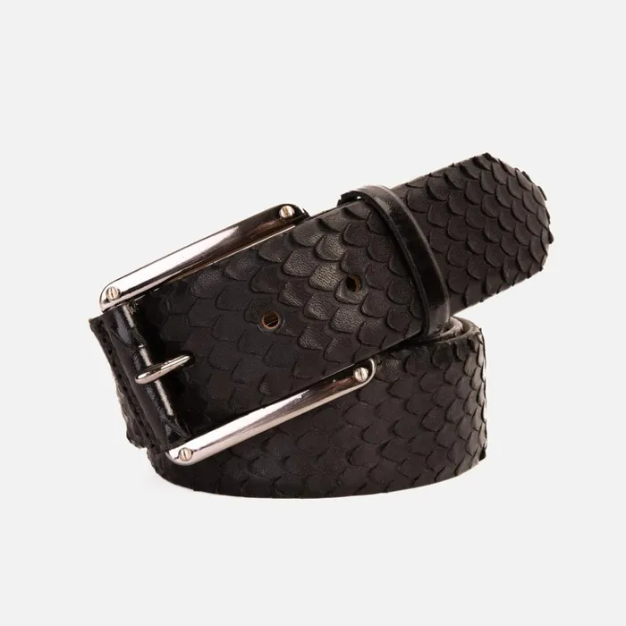 Vinci Leather Leather Belts The Owl Black Leather Belt 8211 Men