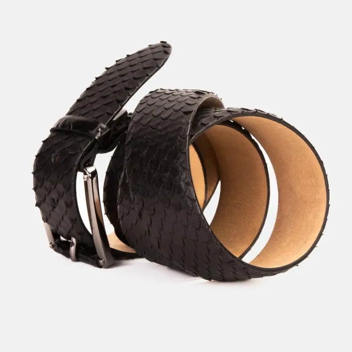 Vinci Leather Leather Belts The Owl Black Leather Belt 8211 Men