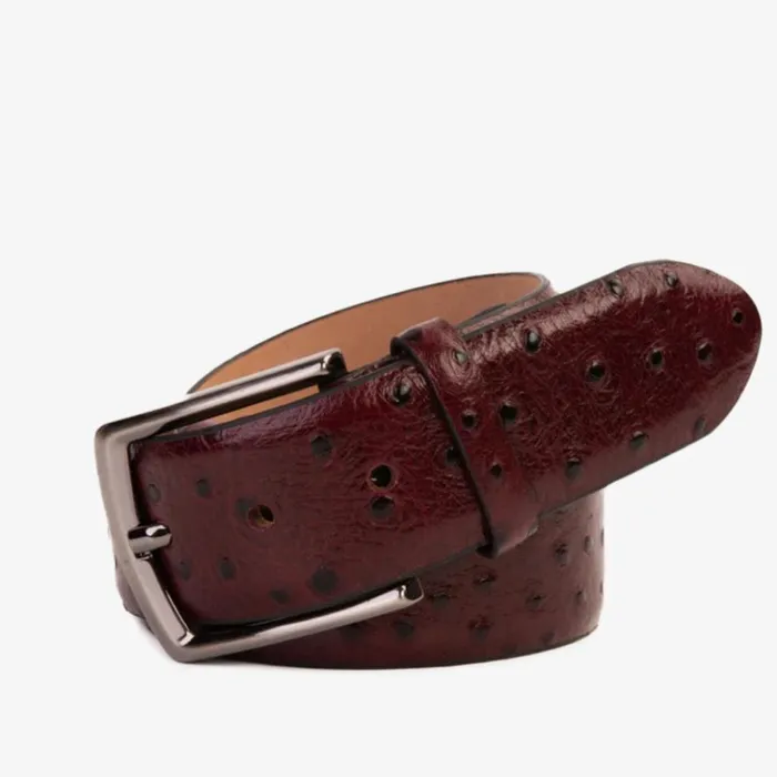 Vinci Leather Leather Belts The Porto Alegre Burgundy Leather Belt 8211 Men