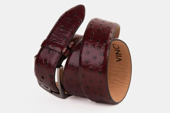 Vinci Leather Leather Belts The Porto Alegre Burgundy Leather Belt 8211 Men