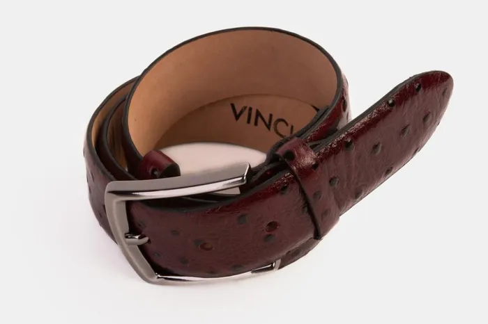 Vinci Leather Leather Belts The Porto Alegre Burgundy Leather Belt 8211 Men