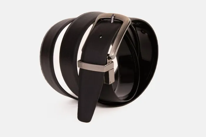 Vinci Leather Leather Belts The Sun Reversible Black Patent Leather Belt 8211 Men