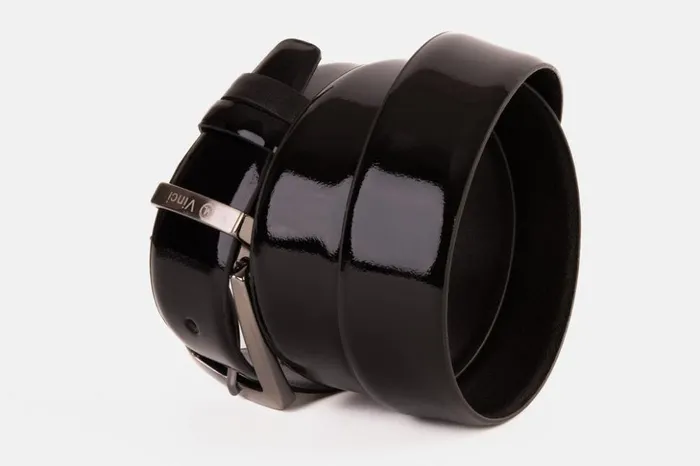 Vinci Leather Leather Belts The Sun Reversible Black Patent Leather Belt 8211 Men