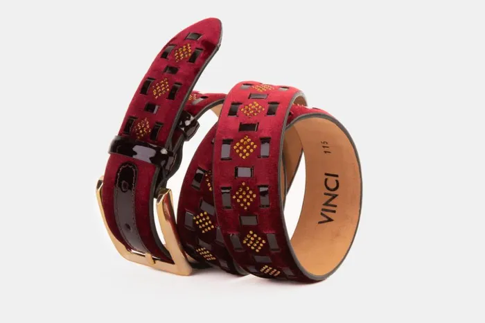 Vinci Leather Leather Belts The Vicino Burgundy Leather Belt 8211 Men