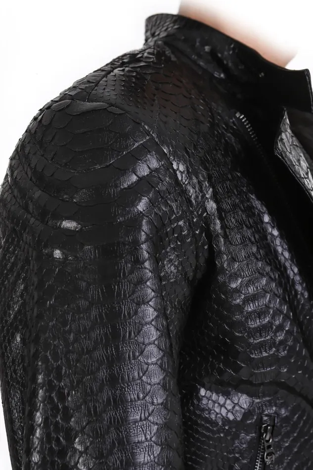 Vinci Leather Leather Jackets The Aristes Pythn Black Leather Jacket 8211 Men