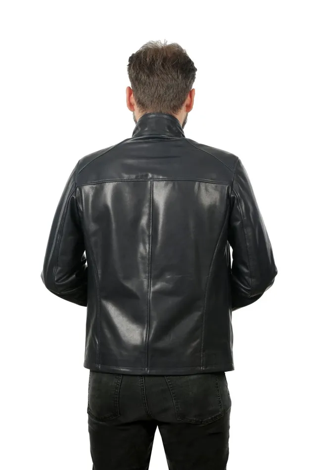 Vinci Leather Leather Jackets The Leroy Navy Blue Leather Jacket 8211 Men