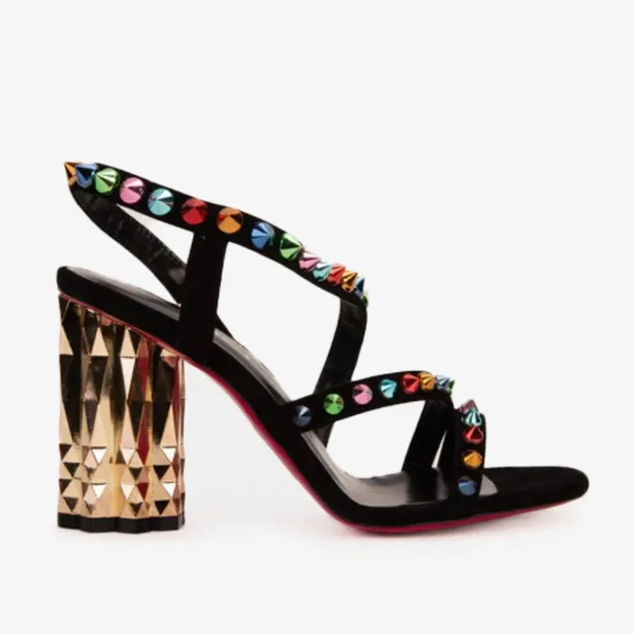 Vinci Leather Sandals The Caris Black Block Heel Spike Leather Sandal 8211 Women Vinci Leather Sandals The Caris Black Block Heel Spike Leather Sandal 8211 Women