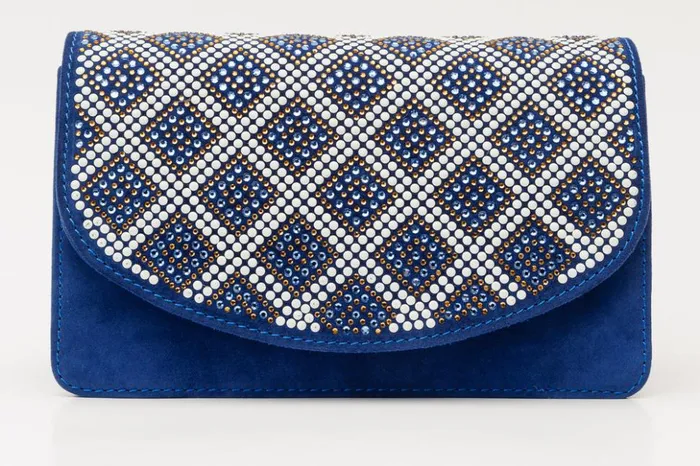 Vinci Leather Sandals The Nampula Sax Blue Glitter Leather Handbag 8211 Women
