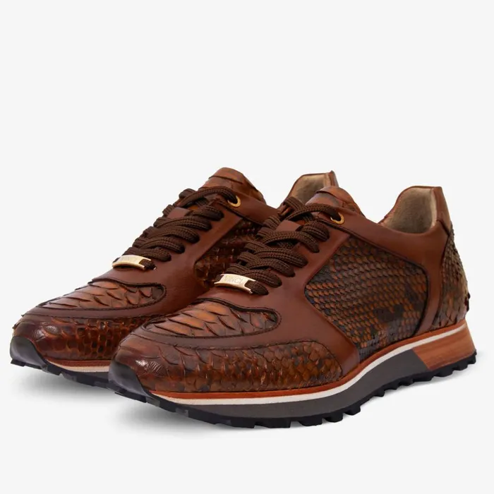 Vinci Leather Sneakers The Boss Pyth Snk Skin Tan Sneaker 8211 Men