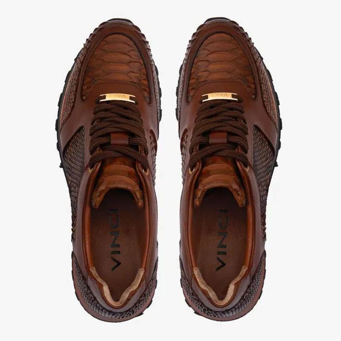 Vinci Leather Sneakers The Boss Pyth Snk Skin Tan Sneaker 8211 Men