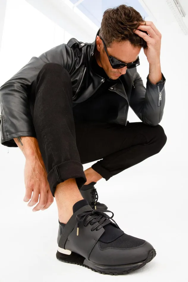 Vinci Leather Sneakers The Reno Black Leather Sneaker 8211 Men